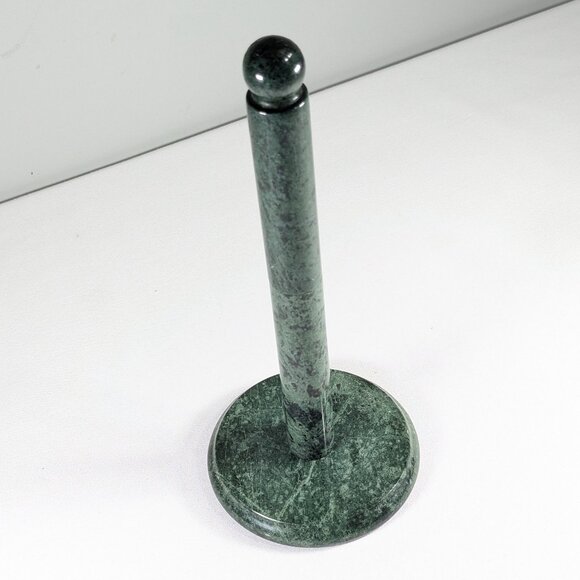Green marble paper towel holder, loo roll holder, green stone kitchen roll stand - Picture 1 of 9